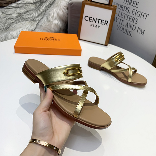 Hermes 2021 new flat-bottom cross-with slippers 35-40.-d67da1a0